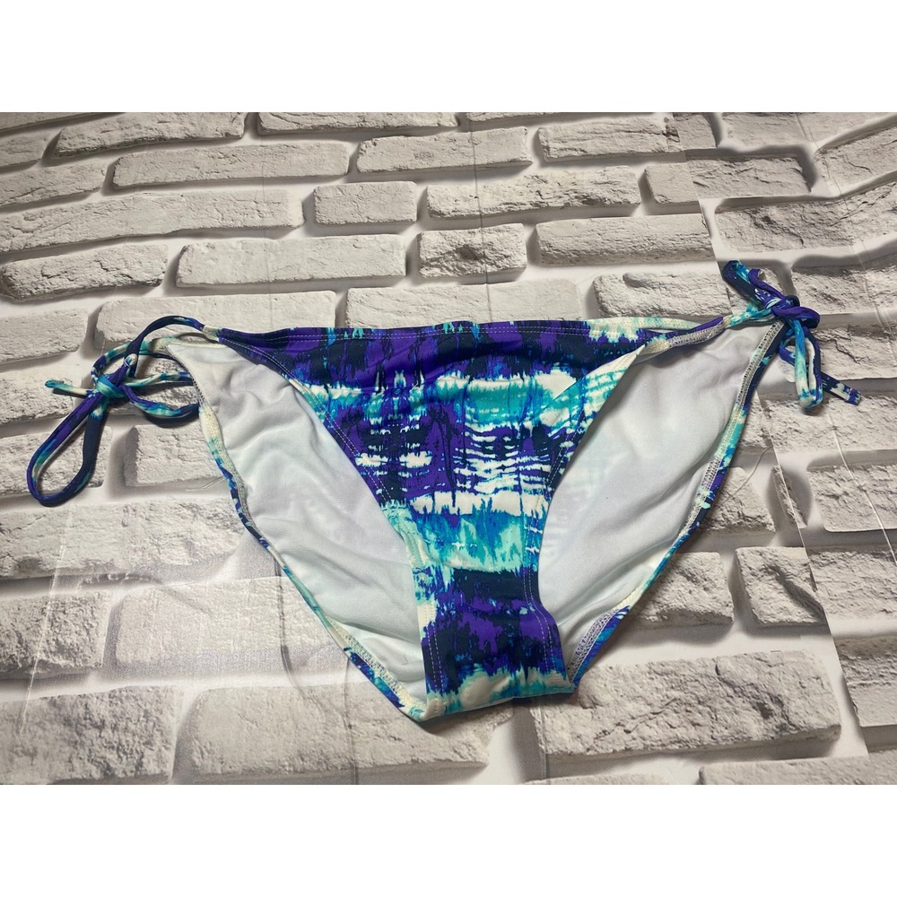Xhilaration Tie‎ Side Bikini Bottoms Swimsuit Blue Purple White L